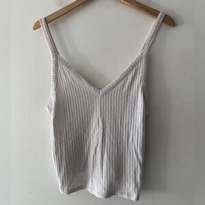 American Eagle Soft‎ & Sexy Rib White V Neck Tank Top